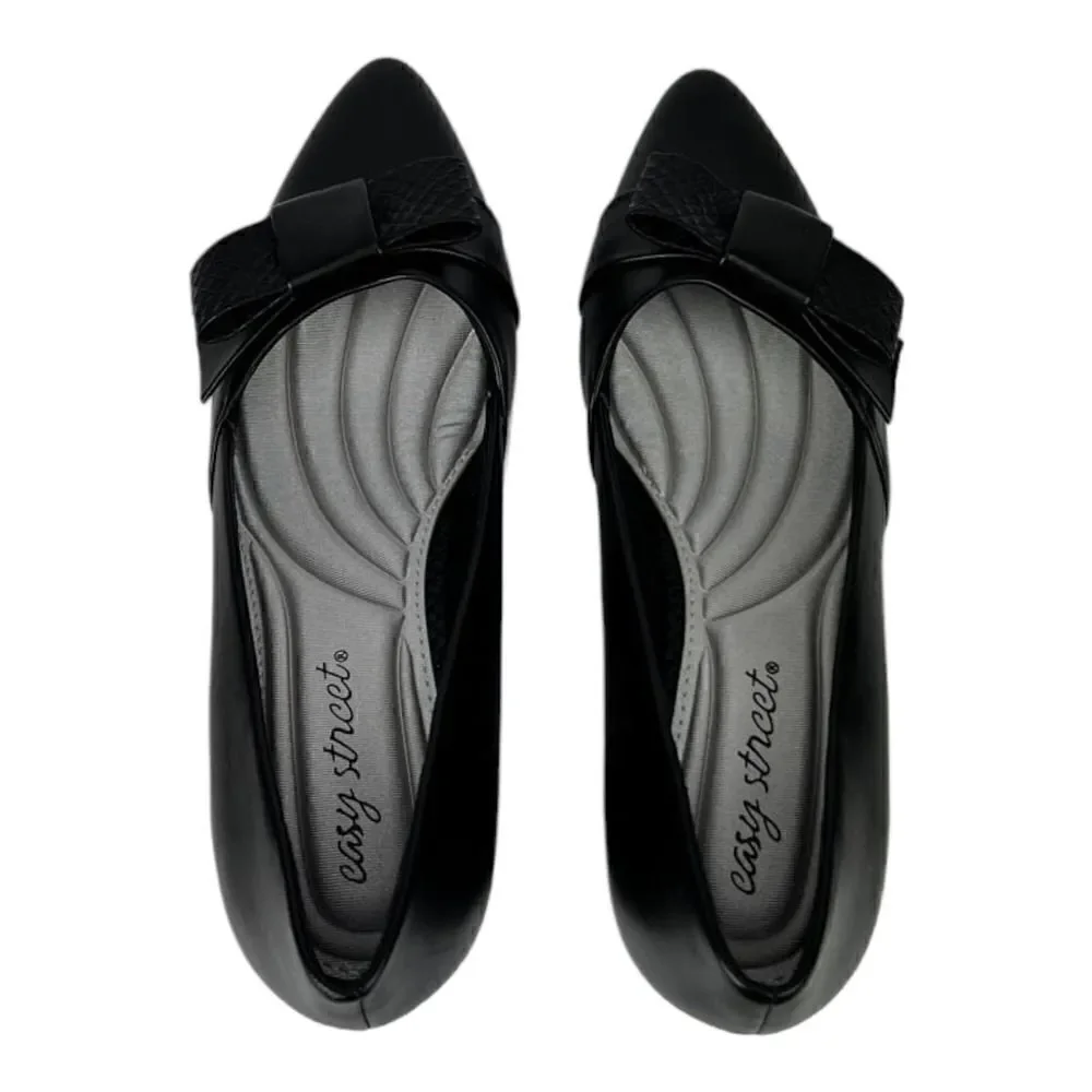 New Easy Street Women Black Shoes Pointed toe Slip-on Heels Pumps US 6.5